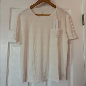 Cozy Earth Women’s Bamboo Stretch-knit Short Sleeve Crew Lounge Tee — Ivory